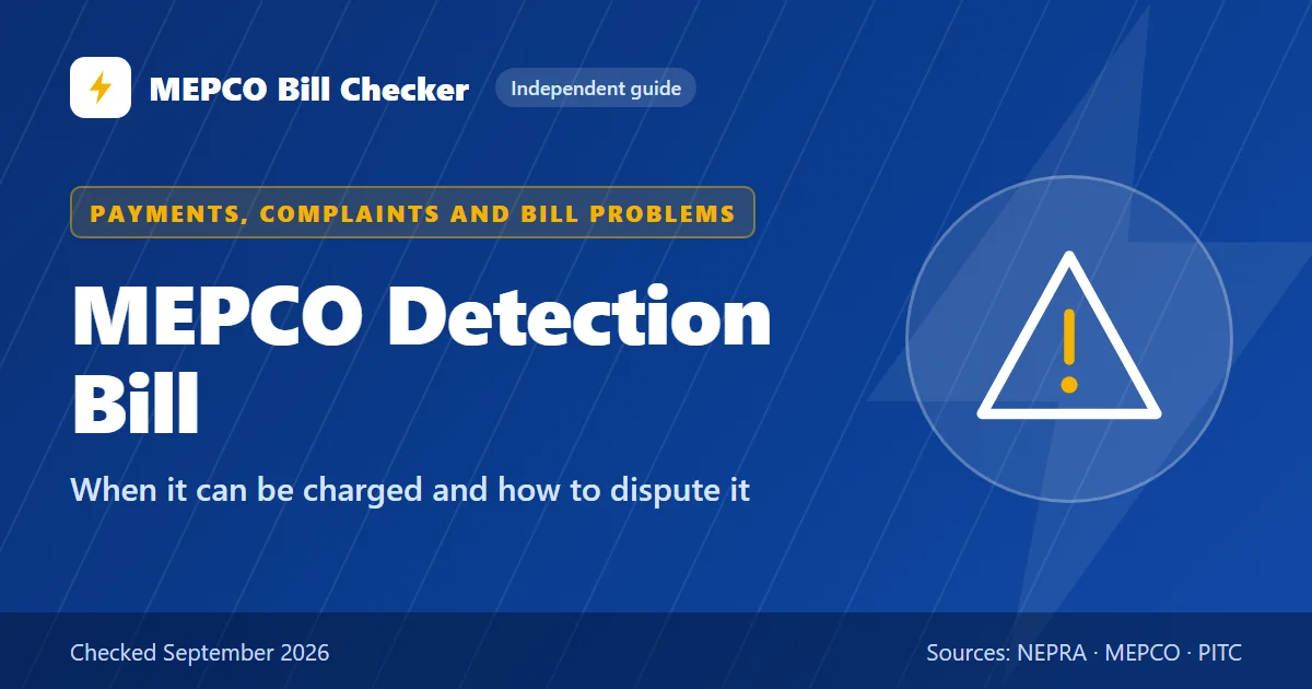 MEPCO Detection Bill title card: When it can be charged and how to dispute it