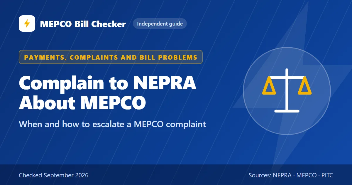 Complain to NEPRA About MEPCO title card: When and how to escalate a MEPCO complaint