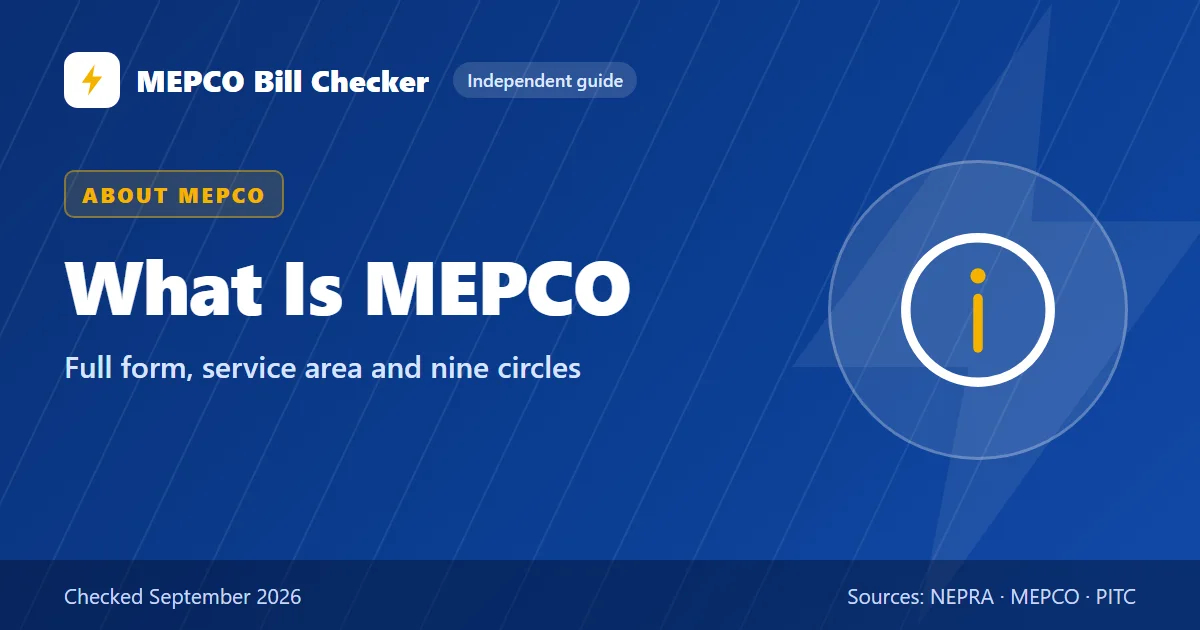 What Is MEPCO title card: Full form, service area and nine circles